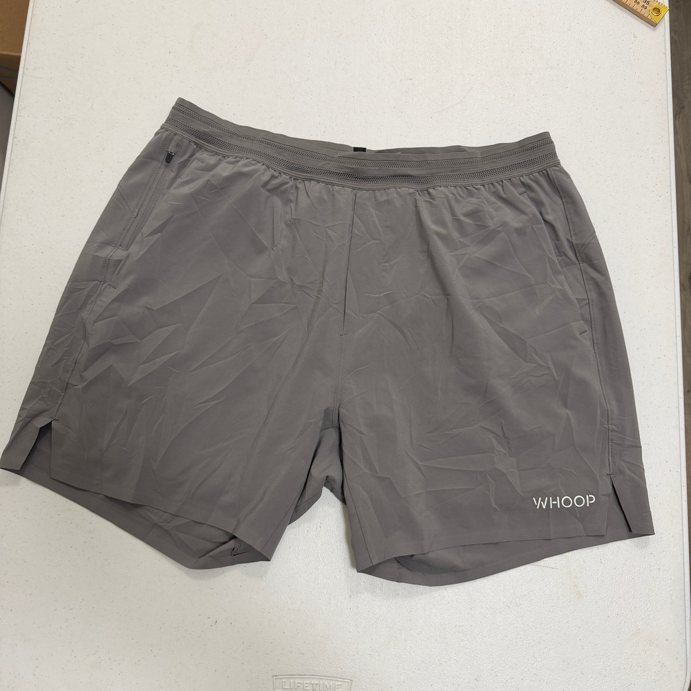 WHOOP Mens Any-Wear Training Shorts Gray Athletic XL Pod Pocket Zippered Pockets